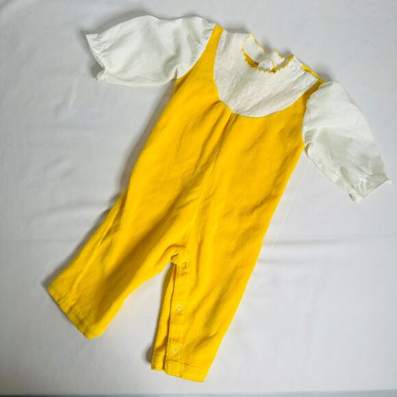 Vintage Yellow and White Kids Romper - Picture 2 of 7